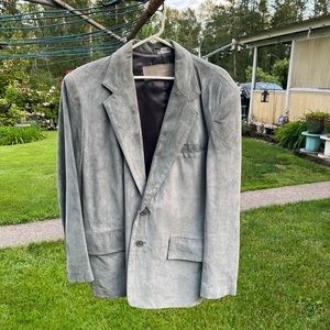 Vintage Deerskin Blazer / Jacket, men’s size 38 gray suede leather